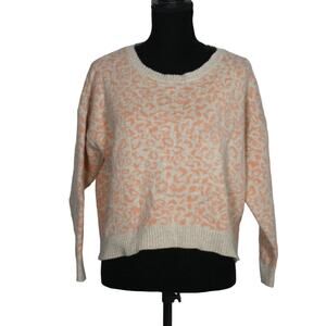 Free People Leopard Print Crewneck Sweater Size XS